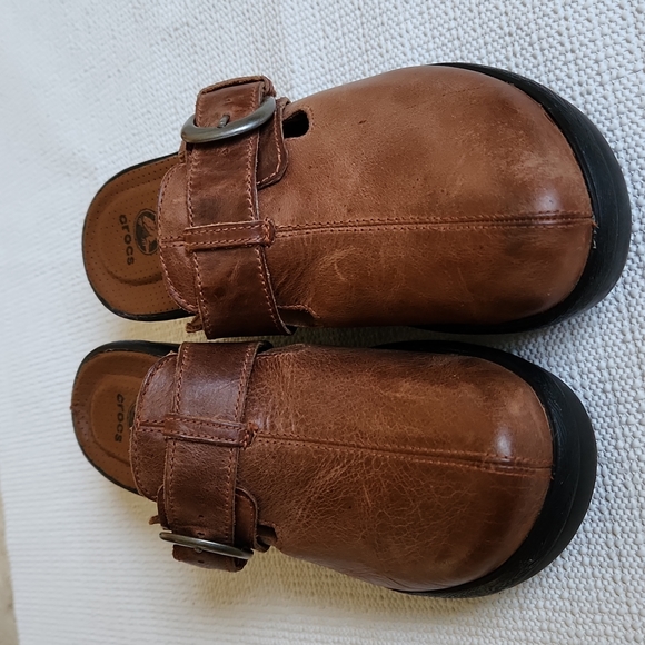 Crocs Mules platform leather Size 9 - Picture 2 of 12